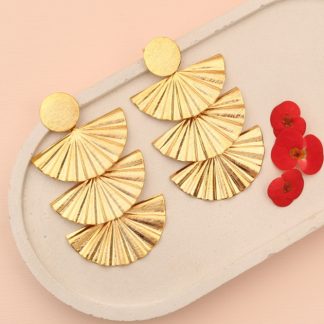 Aretes cascada abanicos