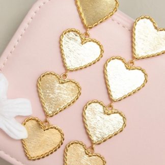 Aretes corazones largos