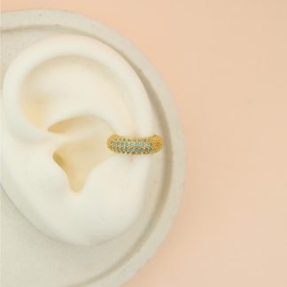Ear cuff aguamarina microcircones