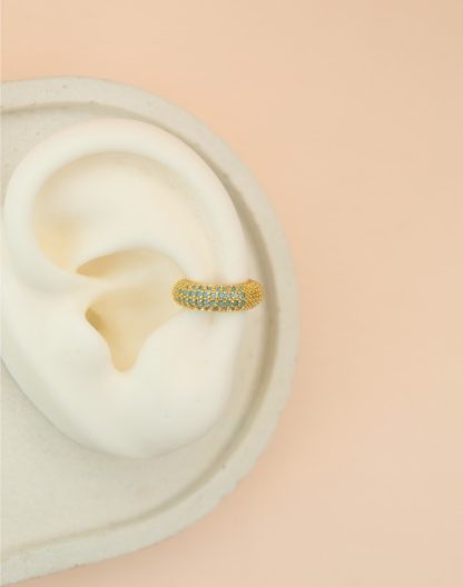 Ear cuff aguamarina microcircones