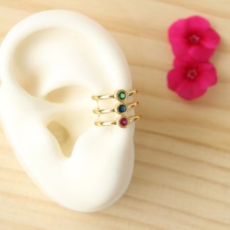 Ear cuff colores triple