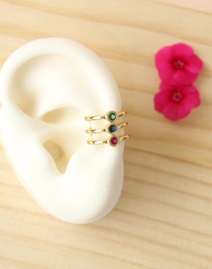Ear cuff colores triple