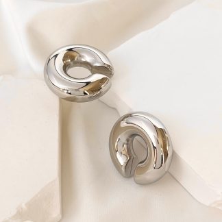 Ear cuff chunky silver