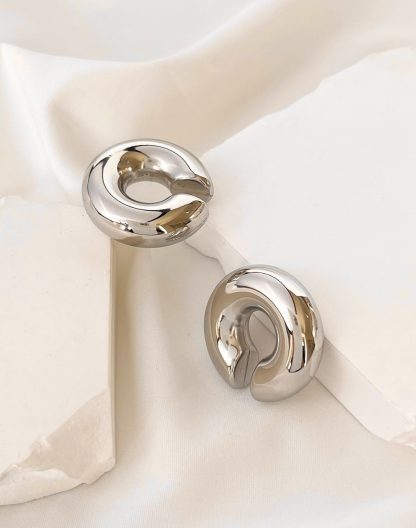 Ear cuff chunky silver