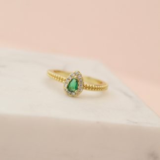 Anillo lagrima verde