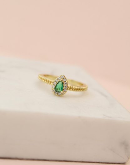 Anillo lagrima verde