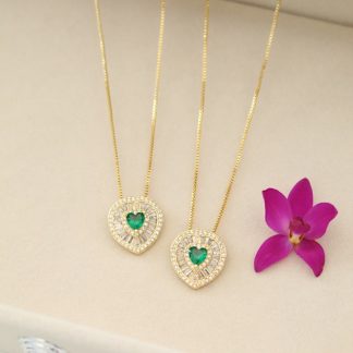 Cadena corazón LIA verde