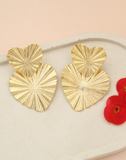 Aretes doble corazón