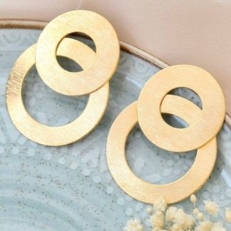 Aretes doble aro plano