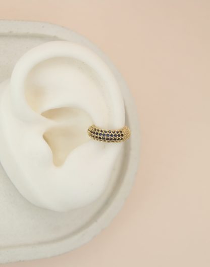 Ear cuff azul microcircones