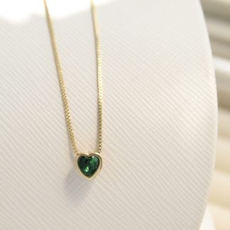 Cadena corazón swarovski verde