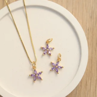 Cadena flor morado