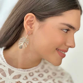 Aretes hoja silver