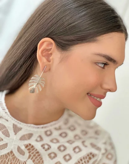 Aretes hoja silver