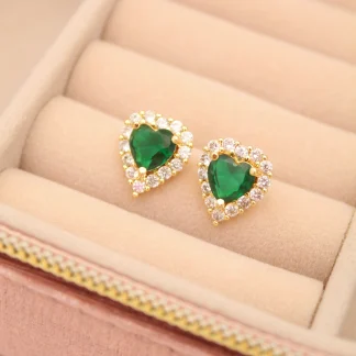 Topos corazón verde gold