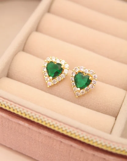Topos corazón verde gold