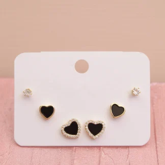 Set topos x3 corazón negro