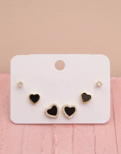 Set topos x3 corazón negro