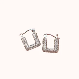 Candongas rectángular microcircones silver
