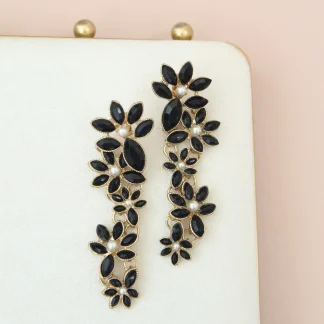 Aretes largos flores