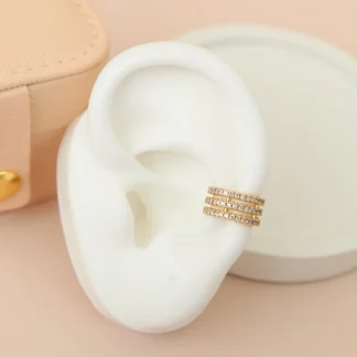 Ear cuff microcircones blancos