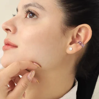 Ear cuff circones morados