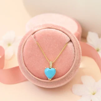 Cadena corazón turquesa