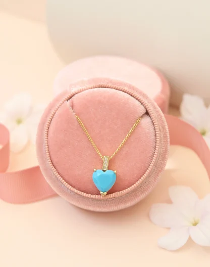 Cadena corazón turquesa