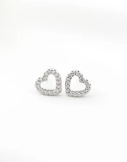 Topos corazón microcircones silver