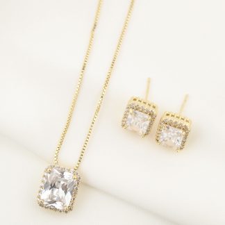 Set cadena circon rectángular