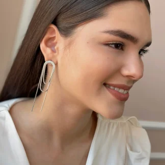 Aretes cadena silver