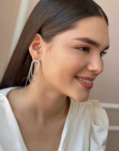 Aretes cadena silver
