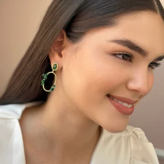 Aretes piedras verdes