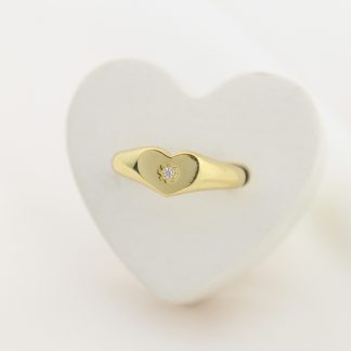 Anillo corazón destello mini