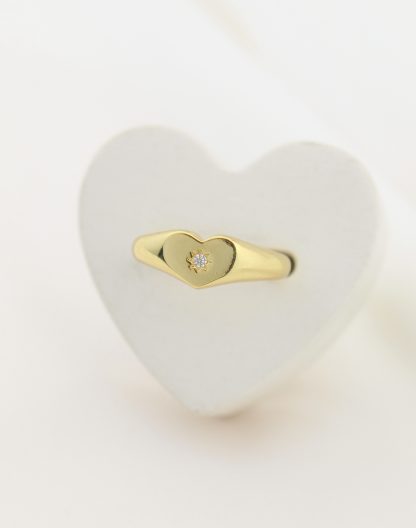 Anillo corazón destello mini