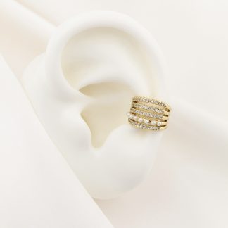 Ear cuff microcircones y perlas