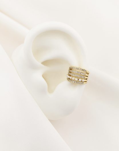 Ear cuff microcircones y perlas