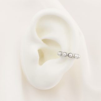 Ear cuff perlas silver