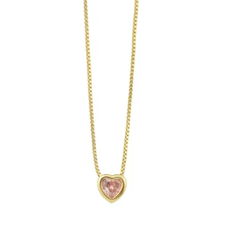 Cadena corazón swarovski rosa