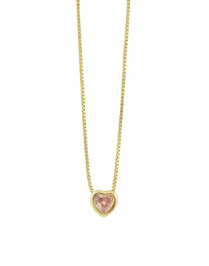 Cadena corazón swarovski rosa