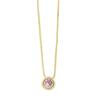 Cadena círculo swarovski rosa