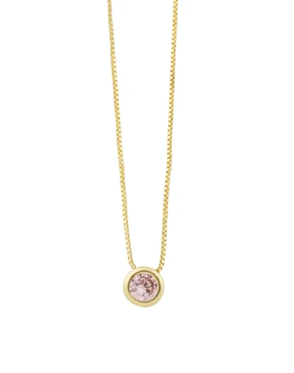 Cadena círculo swarovski rosa