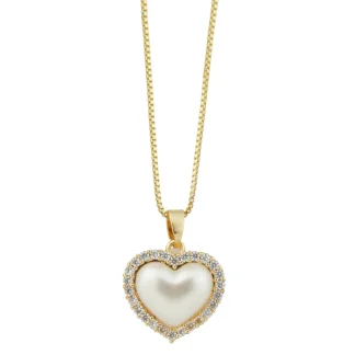 Cadena corazón perla