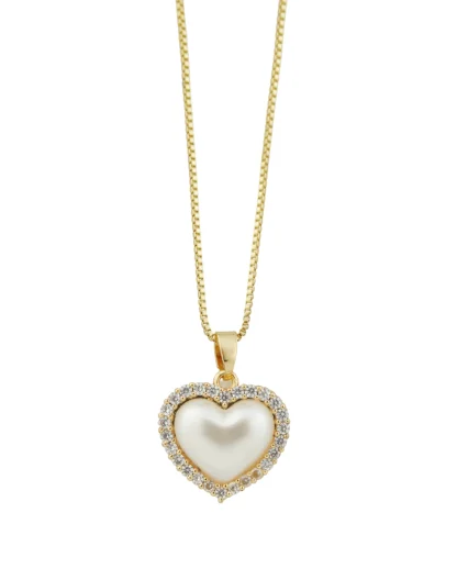 Cadena corazón perla