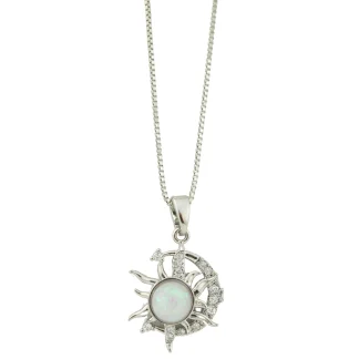 Cadena luna y sol blanco