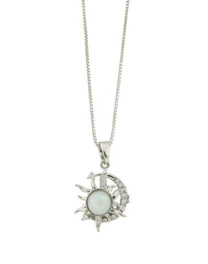 Cadena luna y sol blanco