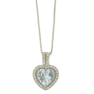Cadena corazón swarovski silver