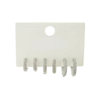 Set x3 candongas silver microcircones