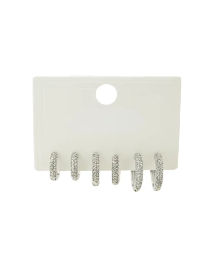 Set x3 candongas silver microcircones