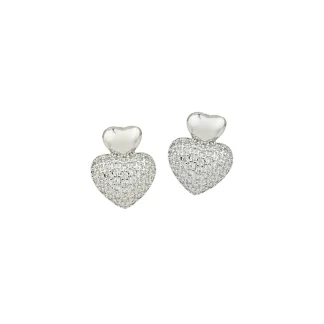 Topos doble corazón silver
